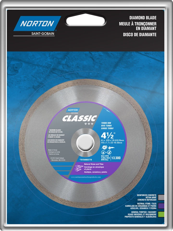 Norton Clipper Classic 4" Diamond Blade Model# 07660701194 P17