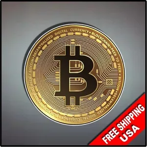 Moneda digital Bitcoin 4" ventana vinilo calcomanía pegatina recortada criptomoneda Fiat - Imagen 1 de 1
