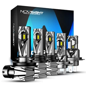 NOVSIGHT H4 H7 H11 9005 9006 LED Headlight Bulbs Kit 20000LM 60W 6500K Bright 2x - Picture 1 of 13