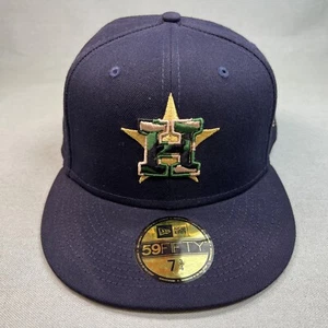 Houston Astros Hat/Cap New Era Pop Camo Undervisor 59FIFTY Fitted 7 3/4  Navy - Picture 1 of 16