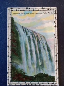 Postcard American Falls From Below Niagara Falls NY Faux Birch Border DB - Picture 1 of 2