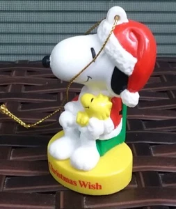 VINTAGE PEANUTS CHARLIE BRAUN WEIHNACHTSSCHMUCK SANTA SNOOPY & WOODSTOCK - Bild 1 von 3