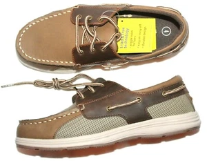 SmartFit Toddler/Youth Boy's Benton Brown Top-Sider Slip-on Boat Lace-Up Shoes  - Picture 1 of 5