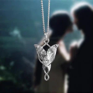 Collana LOTR Arwen Evenstar zircone argento sterling 925 ciondolo fine donna regalo - Foto 1 di 7