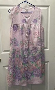 SIMPLY BASIC COTTON GOWN DUSTER ROBE Size Large Sleeveless - Picture 1 of 6
