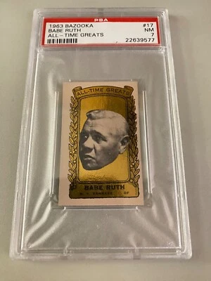 1963 Bazooka #17 BABE RUTH All-Time Greats PSA 7 Near Mint Rare - Image 1 of 2