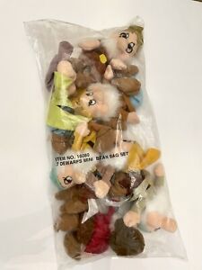 Disney SEVEN DWARFS 7 Mini Bean Bag Plush Set Sealed 7” NEW Item 16080