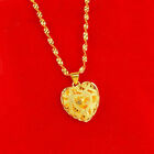 18k Yellow Gold Filled Over Silver Womens Heart 18" Chain Necklace D740