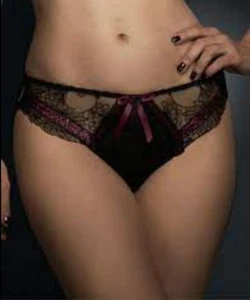 Fauve Mia Calzoncillos Negros Reino Unido 12 FR 38/40 Floral Bordado Lujoso Bragas Pantalones - Imagen 1 de 1