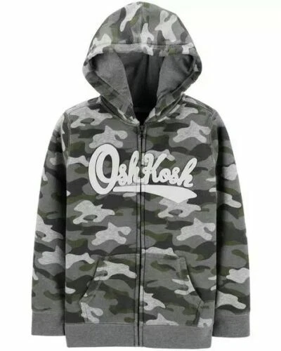 OshKosh Niño Talla 6 Gris Camuflado Sudadera con Capucha Chaqueta con Forro de Vellón Cremallera Abrigo NUEVO Foto 1 de 1
