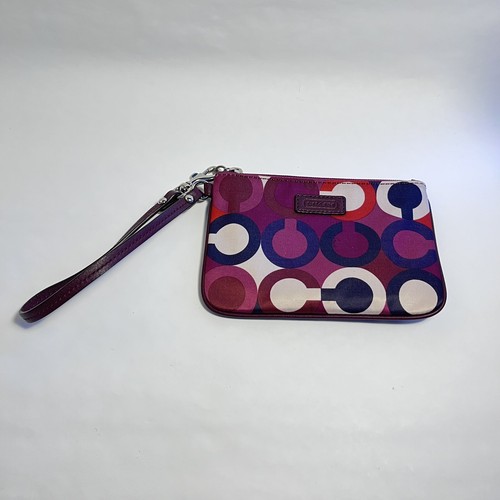 Coach Parker Bordeaux piccolo braccialetto viola bordeaux grafica op art ~6 25x4 25"