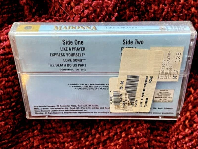 MADONNA SEALED LIKE A PRAYER INDIA FULL COVER BACK INSERT UNIQUE CASSETTE TAPE  - Image 1 of 4