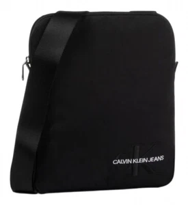 CALVIN KLEIN MONO GRAM NYLON FLAT PACK- MENS BLACK CROSS BODY BAG - Picture 1 of 6