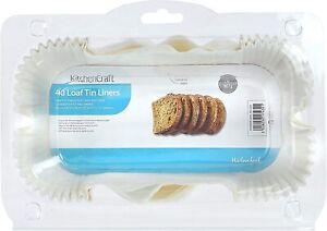 KitchenCraft Non Stick 2lb Loaf Tin Liners, Paper, 20 x 9 cm, Pack of 40