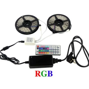 DC12V 10M 5050 RGB LED Strip with 44keys IR Remote Controller + 8A Power Adapter - Picture 1 of 11