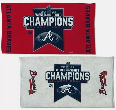 Atlanta Braves 2021 World Series Champion Official Locker Room Bench Towel 22x42 Cover