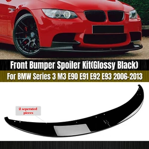 Front Bumper Spoiler Lip Kit For BMW 3 Series E90 E91 E92 E93 M3 06-13 Black MO - Picture 1 of 13