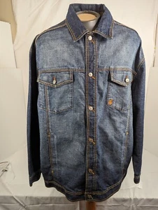 Roca Wear Mens Blue Jean Jacket with Embroidered Jute Logo on Back Size 2XL - Picture 1 of 9