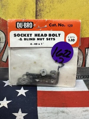 DUBRO 129 Socket Head Bolt & Blind Nut Sets: 4 - 40 x 1 NewInPackage USA Shipped - Image 1 of 4