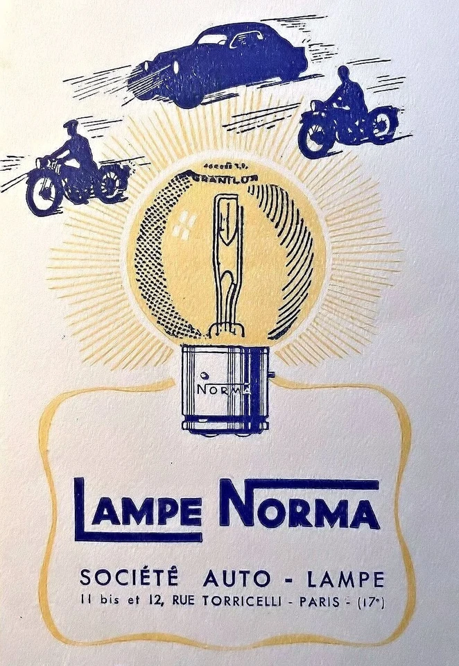 VINTAGE LAMPE NORMA MOTORCYCLE AUTO ADVERTISING PHOTO on 5x7 GLOSSY REPRINT - Image 1 of 1