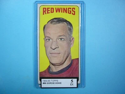 1964/65 TOPPS TALLBOY NHL HOCKEY CARD #89 GORDIE HOWE KSA 5 EX SHARP 64/65 TOPPS - Image 1 of 2