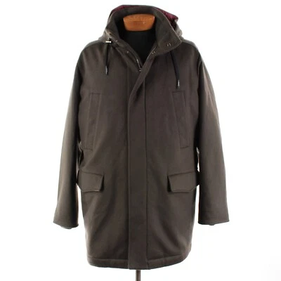 Kired Kiton NWT Kang 2 Cashmere Hooded Down Jacket Size 56 (2XL US) In Brown - Image 1 of 4