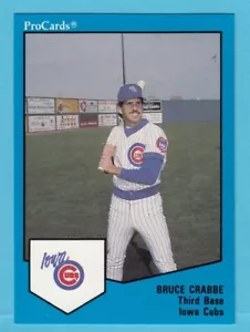 1989 Pro Card Minor League - Bruce Crabbe - Iowa Cubs - Box 206 - Picture 1 of 2