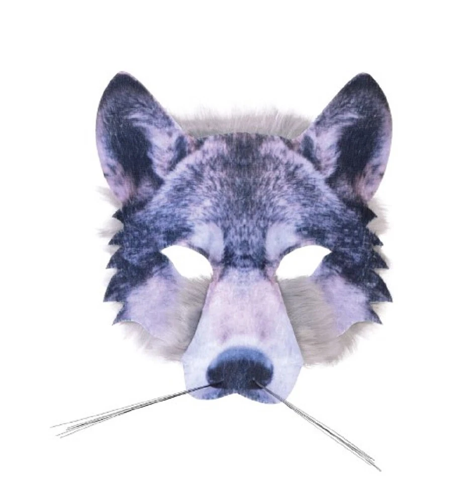 Wolf Half Mask - Sublimated 3-D - Costume Accessory - One Size - Image 1 of 1