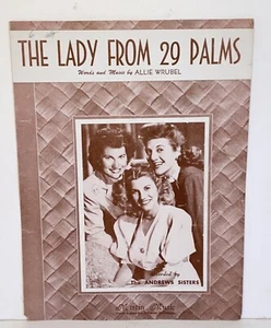 Vintage 1947 The Lady From 29 Palms Sheet Music The Andrew Sisters Cover Photo - Picture 1 of 12