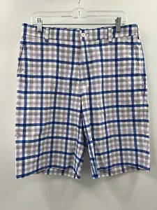 Pantalones Cortos Nike Golf Dri-Fit Para Hombre a Cuadros Púrpura Azul Blanco Negro Talla 32 Usados en Excelente Condición - Imagen 1 de 10