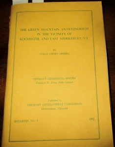 GEOLOGY VERMONT ROCHESTER MIDDLEBURY REGION GREEN MOUNTAIN ANTICLINORIUM W/ maps - Foto 1 di 1