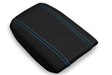 Fits 1999-2006 Volvo S80 PVC Leather Console Lid Armrest Cover Black Blue Stitch