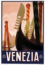 T1 Vintage 1920's Italian Venezia Venice Italy Travel Poster Re-Print A4