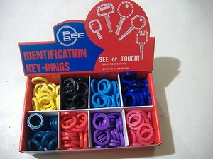 200 PIECE COLORED KEY RING IDENTIFIER DISPLAY KIT - Picture 1 of 1
