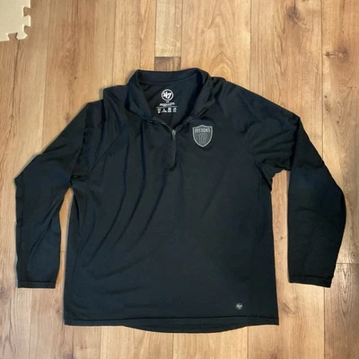 Detroit Pistons '47 25 Quarter 拉链套衫运动衫锻炼黑色大号 1/4 — 第 1/4 张图片