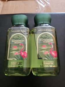 Lot Of 2 BATH & BODY WORKS 3oz Travel Size Watermelon Mojito Shower Gel - Picture 1 of 3