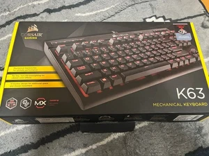 CORSAIR K63 Mechanical Gaming Keyboard Cherry MX Red LED Backlit Used - Picture 1 of 2