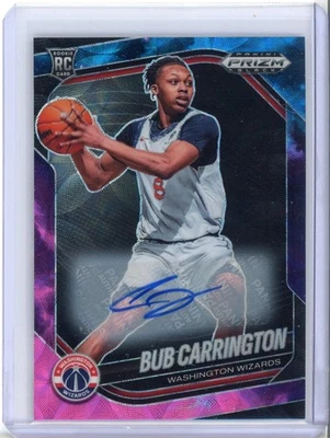 BUB CARRINGTON 2024-25 PANINI PRIZM BLACK NEBULA ROOKIE AUTO 1/1 WIZARDS - Image 1 of 2