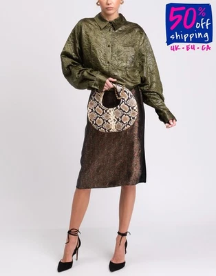 PVP €465 TIBI Falda Midi Trapecio Seda US6 UK10 IT42 M Lentejuelas Forrada Multicolor Foto 1 de 4