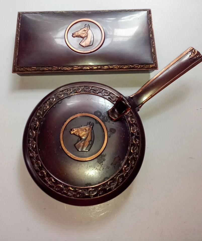 Vintage 1950's Equestrian Decor Hyde Park Bronze Finish Metal Horse Head Desk... - Image 1 of 4