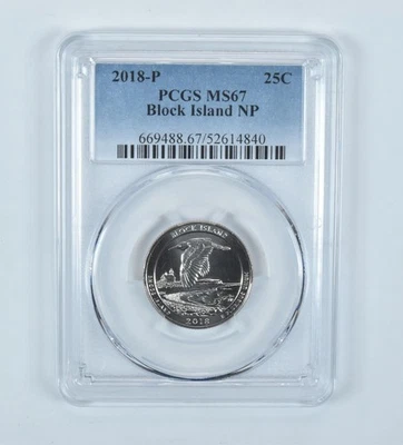 2018-P Washington Quarter ATB Block Island MS67 PCGS *2499 - Image 1 of 4