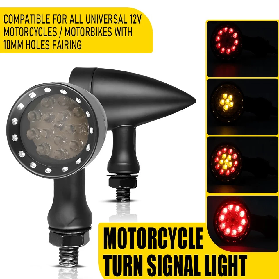 2 светодиодных указателя поворота для Yamaha V Star 650 XVS650 XVS650A 950 мигающий тормоз - Изображение 1 из 4
