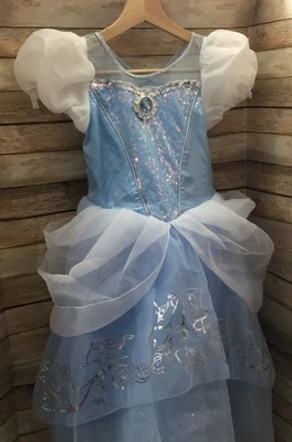 Disney Princess Cinderella Dress Costume Girls Size 9/10 Blue - Image 1 of 4