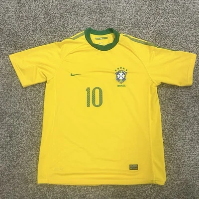 Camiseta Nike Dri-Fit Brasil Soccer #10 masculina grande amarela - Imagem 1 de 4