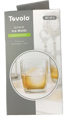 TOVOLO Sphere Ice Molds Set of 2 Silicone BPA FREE Slow Melting Craft Cocktails - Image 1 of 2