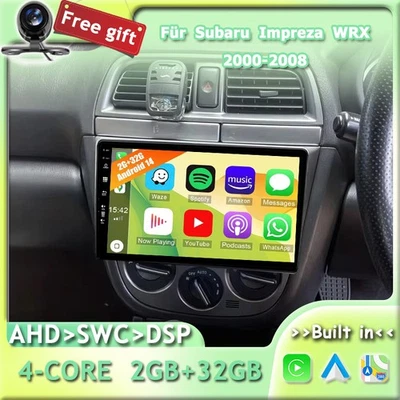 Android 14 Autoradio Für Subaru Impreza WRX 2000-2008 CarPlay GPS Kamera BT 32GB - Bild 1 von 4