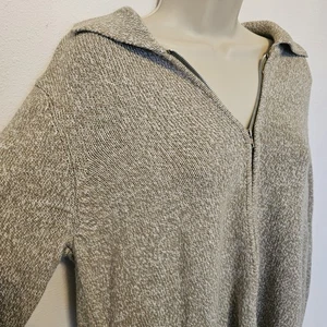 VTG Blair Knit Full Zip Sweater Jacket Sz M Heather Taupe Cabin Grandmacore - Picture 1 of 9