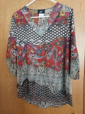 Blusa Libra Boho Talla Mediana Transparente Alta - Lo Estilo Mujer Poliéster Lavable Usada en Excelente Condición Foto 1 de 4