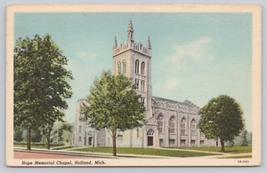 Hope Memorial Chapel Holland Michigan Unposted Linen Postcard - Picture 1 of 2