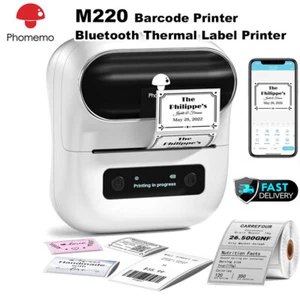 Phomemo M220 Label Maker Upgrade Barcode Label Printer 3&#034; Portable Printer - Picture 1 of 10